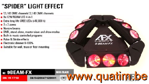 AFX Light 9BEAM-fx 9 x 12W LED RGBW Spider effect
